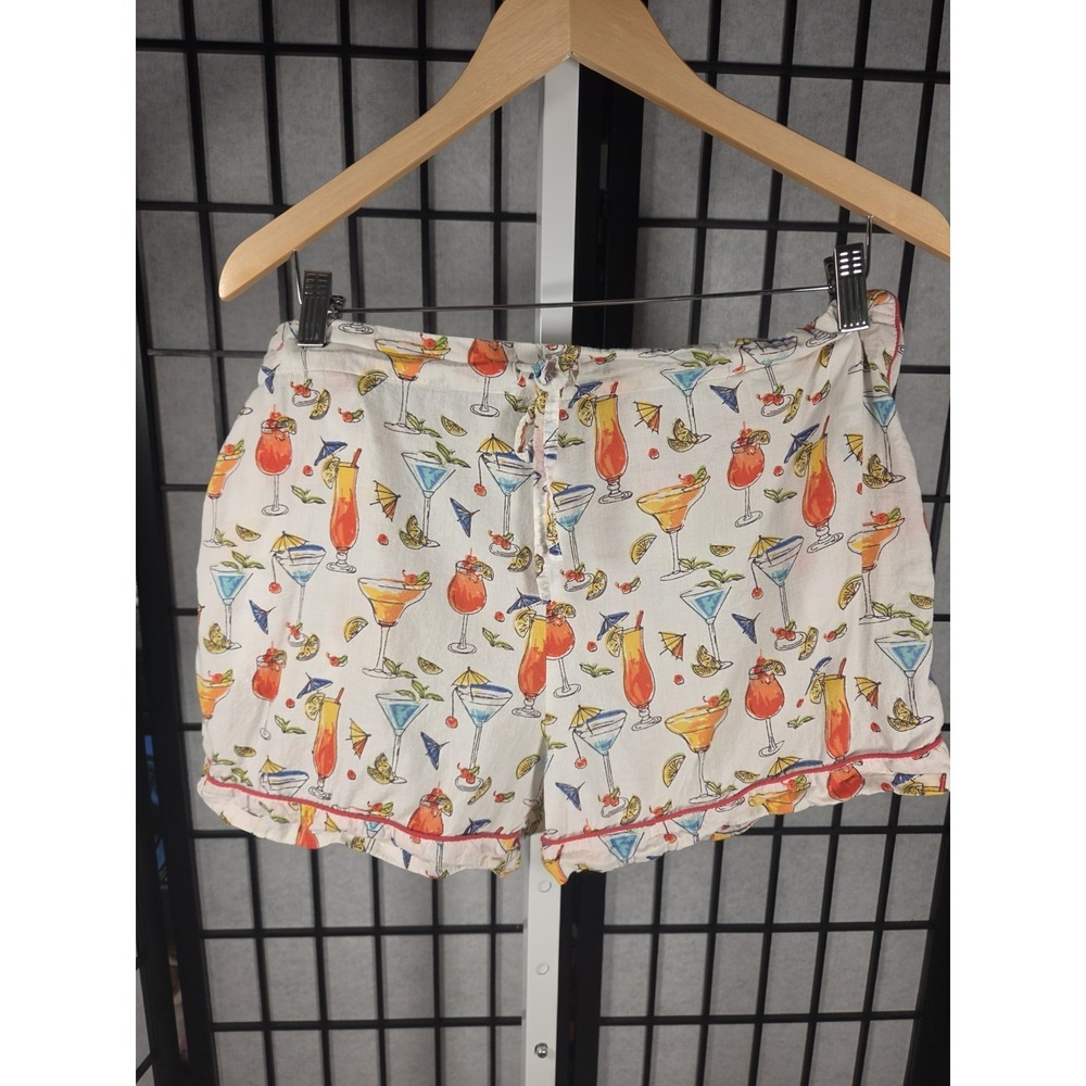 Crafted By MAHOGANY Tiki Resort Vacation Pajama Set Size L Top & Shorts - Picture 4 of 7